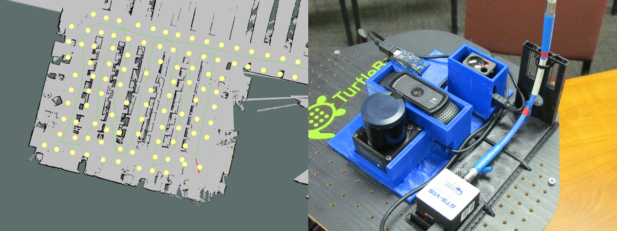 Left: Building mapping and lighting audit result. Right: Sensor Configuration.