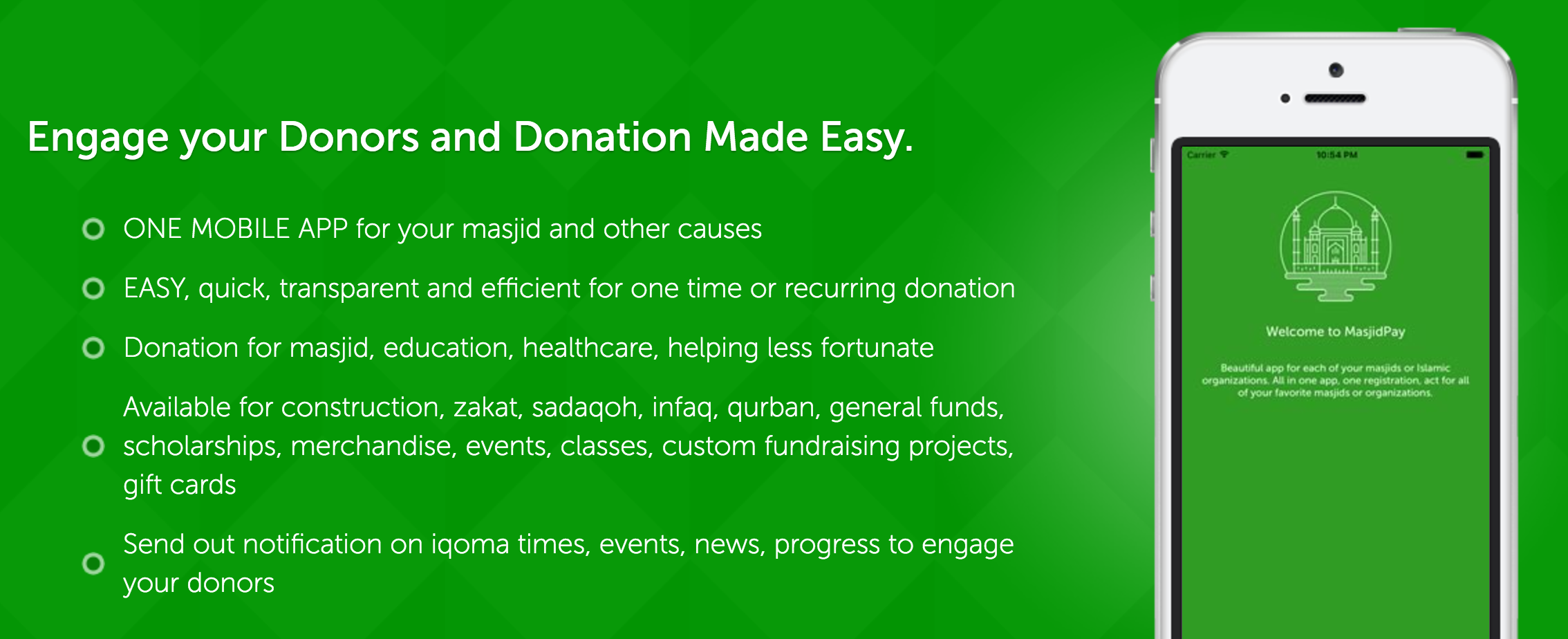 MasjidPay Website landing page